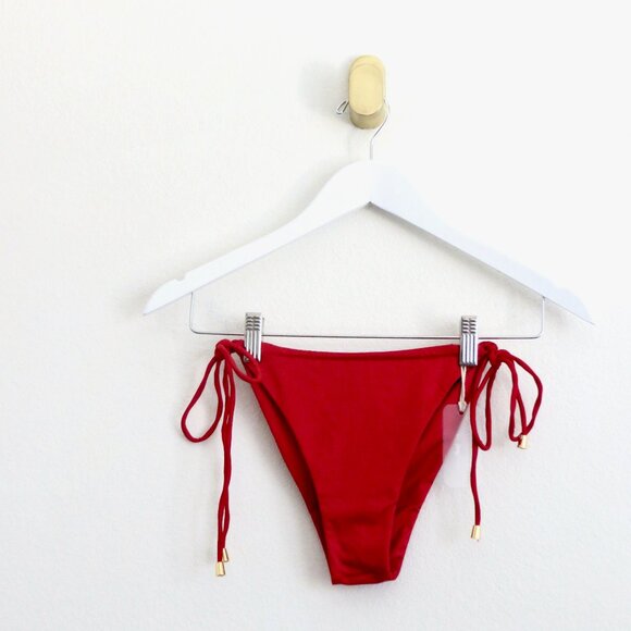 NEW! Kenny Flowers THE CALI Adjustable Thong Bikini Bottom Red SZ L - Picture 8 of 14